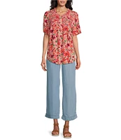 Intro Penny Lyocell Relaxed Leg Pull-On Crop Pants