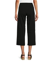 Intro Petite Size Aimee Side Button Trim Tummy Control Pull-On Capri Pants
