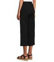 Intro Petite Size Aimee Side Button Trim Tummy Control Pull-On Capri Pants