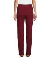 Intro Petite Size Bella Solid Double Knit Slim Her Straight Leg Pants