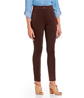 Intro Petite Size Bella Solid Double Knit Slim Her Straight Leg Pants