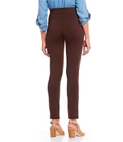 Intro Petite Size Bella Solid Double Knit Slim Her Straight Leg Pants