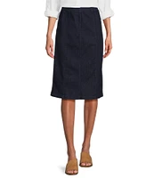 Intro Petite Size Nia Denim Tummy Control Waist Pull-On Pencil Skirt