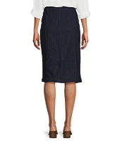 Intro Petite Size Nia Denim Tummy Control Waist Pull-On Pencil Skirt