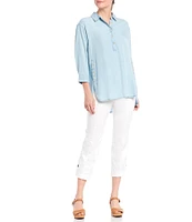 Intro Petite Size Pull-On Curved Hem Capri Pants