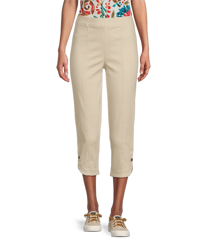 Intro Petite Size Pull-On Curved Hem Capri Pants