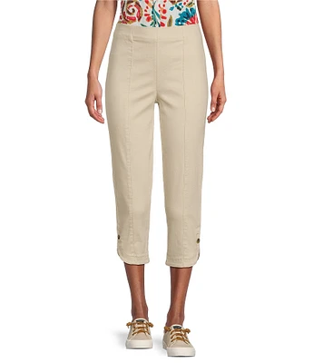 Intro Petite Size Pull-On Curved Hem Capri Pants