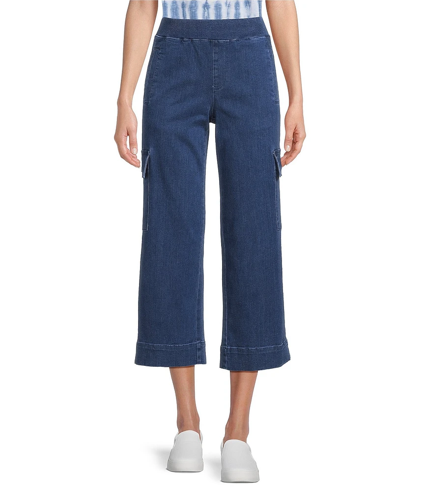 Intro Petite Size Pheobe Freedom Denim Pull-On Capri Cargo Pants