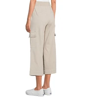 Intro Petite Size Rib Knit Pheobe Pull-On Cargo Capri Pants