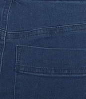 Intro Petite Size Rivet Trim Flower Skimmer Denim Pull-On Shorts