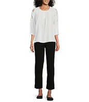 Intro Petite Size Stella Breezy Knit Slimming Comfort Waist Pull-On Ankle Pants