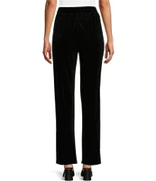 Intro Petite Size Velvet Elasticized Waist Relaxed Pocketed Pull-On Pant