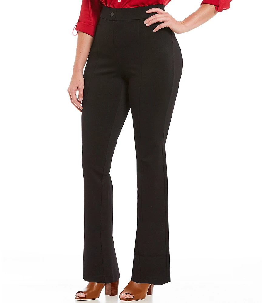 Intro Plus Size Bella Solid Double Knit Slim Hem Straight Leg Pants