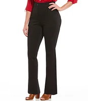 Intro Plus Size Bella Solid Double Knit Slim Hem Straight Leg Pants