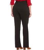 Intro Plus Size Bella Solid Double Knit Slim Hem Straight Leg Pants