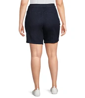 Intro Plus Size Daisy High Waisted Pull-On Stretch Denim Shorts