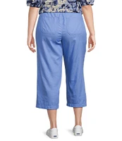 Intro Plus Size Kami Tencel Twill Drawstring Waist Pull-On Capri Pants