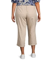 Intro Plus Size Kami Tencel Twill Drawstring Waist Pull-On Capri Pants