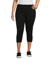 Intro Plus Size Love the Fit Tummy Control Twist Hem Detail Pull-On Capri Leggings