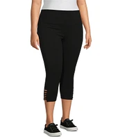 Intro Plus Size Love the Fit Tummy Control Twist Hem Detail Pull-On Capri Leggings