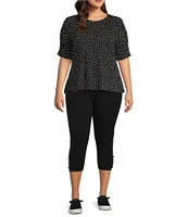Intro Plus Size Love the Fit Tummy Control Twist Hem Detail Pull-On Capri Leggings