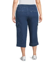 Intro Plus Size Pheobe Freedom Denim Pull-On Capri Cargo Pants