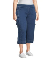 Intro Plus Size Pheobe Freedom Denim Pull-On Capri Cargo Pants