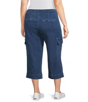 Intro Plus Size Pheobe Freedom Denim Pull-On Capri Cargo Pants