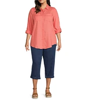 Intro Plus Size Ricky Crop Stretch Twill Pants