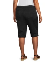 Intro Plus Size Rivet Trim Flower Skimmer Shorts