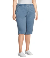 Intro Plus Size Rose Rivet Trim Hem Pull-On Skimmer Shorts