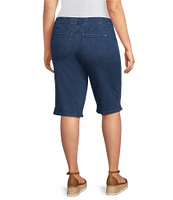Intro Plus Size Rose Rivet Trim Hem Pull-On Skimmer Shorts