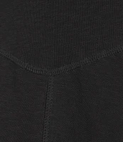 Intro Plus Size Solid Cotton Slub Jersey Knit Scoop Neck Short Sleeve Scarf Hem Dress