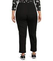 Intro Plus Size Stella Breezy Knit Slimming Comfort Waist Pull-On Ankle Pants