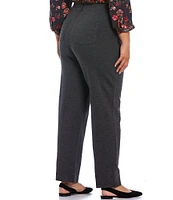 Intro Plus Size Stella Double Knit Slim Straight Leg Pull-On Pants