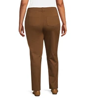 Intro Plus Size Stella Ponte Knit Straight Leg Pull-On Pants