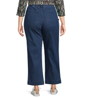 Intro Plus Size Stella Straight Leg Slimming Comfort Waist Pull-On Denim Ankle Pants