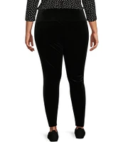 Intro Plus Size Teri Love the Fit Tummy Control Velvet Solid Leggings