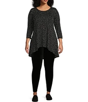 Intro Plus Size Teri Love the Fit Tummy Control Velvet Solid Leggings