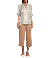 Intro Rib Knit Pheobe Pull-On Cargo Capri Pants