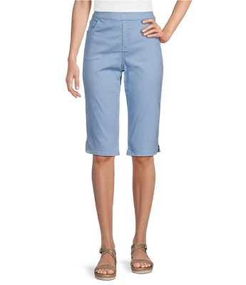 Intro Rivet Trim Flower Skimmer Denim Pull-On Shorts