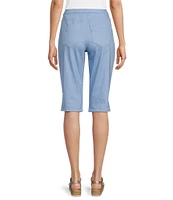 Intro Rivet Trim Flower Skimmer Denim Pull-On Shorts