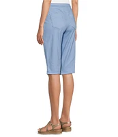 Intro Rivet Trim Flower Skimmer Denim Pull-On Shorts