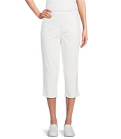 Intro Straight Slim Leg Frayed Hem Capri Pull-On Pants