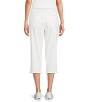 Intro Straight Slim Leg Frayed Hem Capri Pull-On Pants