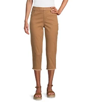 Intro Straight Slim Leg Frayed Hem Capri Pull-On Pants