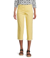 Intro Straight Slim Leg Frayed Hem Capri Pull-On Pants