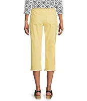 Intro Straight Slim Leg Frayed Hem Capri Pull-On Pants