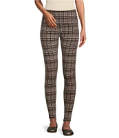 Intro Tummy Control Panel Multi Plaid Pull-On Leggings