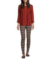 Intro Tummy Control Panel Multi Plaid Pull-On Leggings